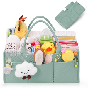 Organisateur de couches pour bébé Sac fourre-tout Polyester résistant à l'eau motif imprimé Nouveau-né Essentiels pour table à langer Baby Shower - Product Image 1