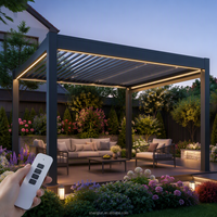 Housses de pergola imperméables personnalisées avec rideaux, auvent de gazebo en aluminium pour toutes les tailles de pergola et de gazebo d'extérieur