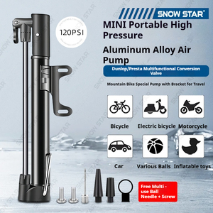 Mini pompe à vélo portable en alliage MTB, <span class=keywords><strong>valve</strong></span> <span class=keywords><strong>Schrader</strong></span>, pression maximale 120 PSI, cylindre durable, pompe manuelle pour vélo - Product Image 2