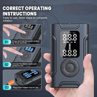 Portable Tire Compressor 7.4V ABS Digital Display Tire Inflator with Pressure Monitor & Emergency Light for Cars Bikes Balls