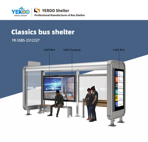 Moderno Riparo per Fermata dell'Autobus in Acciaio Zincato con Lightbox Pubblicitario per Strade Urbane e Strutture Pubbliche - Product Image 5