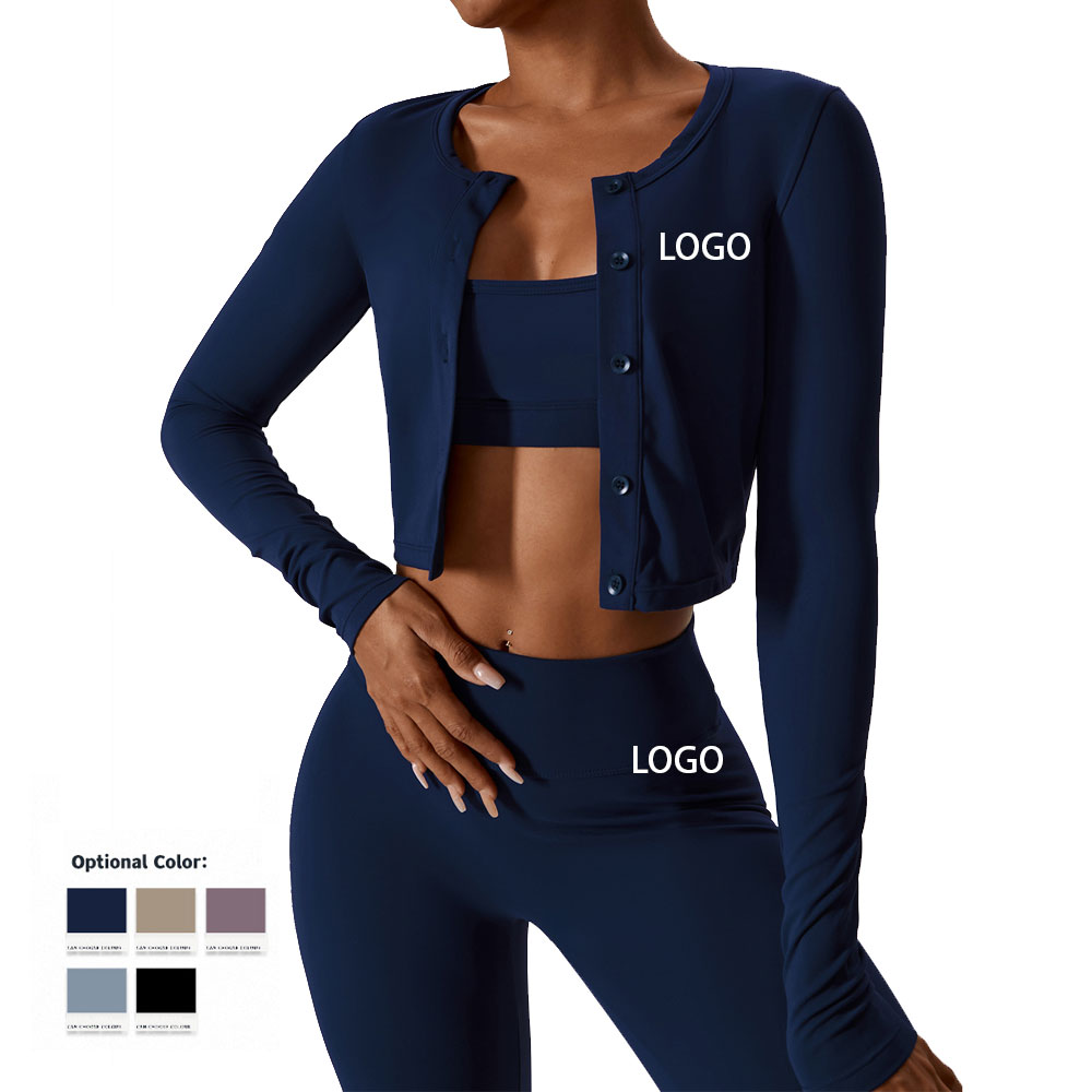 High Quality Wholesale Winter Women Long Sleeve Fitness Apparel Workout Crop Top Yoga Jacket With Custom Logo
