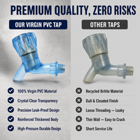 Grifo de PVC Transparente Azul de China, Grifo de Agua de Plástico para Riego, Acuicultura Doméstica, Venta al por Mayor, Accesorios de Tubería OEM