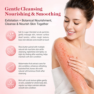 Exfoliante Corporal de Sandía y Manteca de Karité de Marca Privada OEM ODM, Exfoliante Corporal Blanqueador e Iluminador para Piel Muerta - Product Image 3