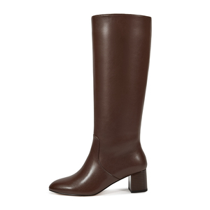 WETKISS Botas de Tacón Grueso Cortas para Mujer, Estilo Retro de los 70, Botas Go Go con Punta Redonda, Botas Altas de PU con Cierre - Product Image 2
