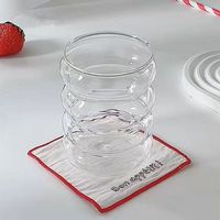 Boissons créatives en verre transparent-Tasses à paroi unique en cercle irrégulier pour boisson lait boisson froide eau crème glacée Latte café