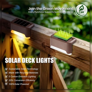 <strong>Solar</strong> <strong>Deck</strong> <strong>Lights</strong> 16 Pack IP33 Waterproof LED Step <strong>Lights</strong> for Outdoor Stairs Fence Yard Patio &amp; Pathway (Warm White ABS) - Product Image 4