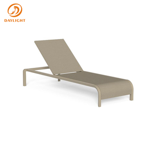 Modern Cushionless <strong>Outdoor</strong> <strong>Chaise</strong> <strong>Lounge</strong>, Quick-Dry Mesh Patio Sunbed with Adjustable Backrest and Matching <strong>Pouf</strong> - Product Image 5