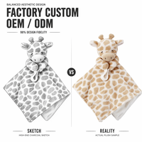 Couverture de sécurité pour bébé personnalisée en forme d'animal, certifiée CE EN71, en coton peluche, jouet réconfortant pour nourrisson, conforme CPC, testée pour la sécurité
