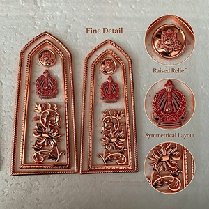 Cambodia Rose Gold Plated Shoulder Board Badge Pair 3D Floral Metal Insignia Custom Uniform Epaulette Lapel <b>Pin</b> - Product Image 4