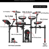 Batterie électronique Roland TD-07DMK pour usage domestique, configuration cinq fûts trois cymbales, pour débutants et professionnels