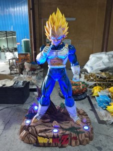 Statue de Vegeta Super Saiyan en résine et fibre de verre, taille réelle 1:1, avec armure, lumineuse, figurine d'anime, objet de collection, décoration - Product Image 3