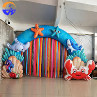 Arche gonflable sur le thème des dessins animés bleus avec souffleur électrique, taille personnalisée, en tissu Oxford, pour décoration de fête d'anniversaire, installation facile