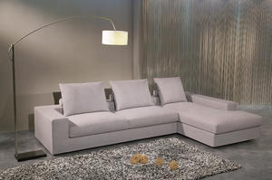 Sofá en forma de L de diseño atmosférico y sencillo, sofá suave para sala de estar, sofá cómodo de color gris claro con reposabrazos - Product Image 3
