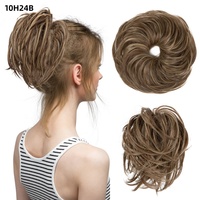 Vente en gros Perruque de tête de chignon à fleur pour femmes Extension de cheveux Cercle naturel Fluffy Cheveux longs Bouclés Cercle Paresseux Perruque chignonne Cercle