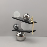 Cube de cristal géométrique Design Boule de penseur Pièces de cristal Accessoires pour la maison Décorations en cristal de luxe pour hôtel et salon