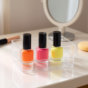 Plastic Storage Box Organizer For Nail Polish Bottles Clear Acrylic Tray With Dividers Makeup Storage Solution N2 - Product Image 2