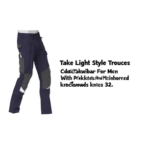 Pantalon de travail léger pour homme avec poches et genoux renforcés, taille 32 - Product Image 2