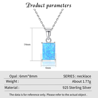 Offre Spéciale feu bleu carré opale pendentif collier Design Original S925 argent à la mode femmes bijoux usine en gros