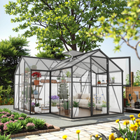 Serres de jardin en aluminium durables en forme de T, polyvalentes et élégantes pour la plantation de fleurs en intérieur, la relaxation en plein air, faciles à assembler