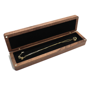 Pure solid wood black walnut necklace jewelry box packaging simple fresh earrings bracelet jewelry gift box
