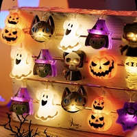 Guirlandes lumineuses décoratives d'Halloween, lumières LED colorées, lumières clignotantes, lumières d'ambiance, arrangement de bandes lumineuses USB en forme de citrouille