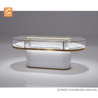 Comptoir de magasin de détail en aluminium et verre trempé pour centres commerciaux et salles d'exposition