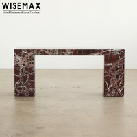 Meubles WISEMAX, meubles minimalistes italiens pour la maison, table d'entrée longue et étroite en travertin, table console pour couloir, villa