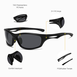 Lunettes de soleil pour sports de plein air, monture noire, polarisées, protection UV400, pour le cyclisme, la pêche, la conduite, type 3, lentille TAC P513 - Product Image 5