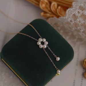 Super Fairy High-End Fashion Necklace Natural Freshwater <b>Pearl</b> Charm <b>Pendant</b> Light Luxury Niche Design for Girls Collarbone - Product Image 2