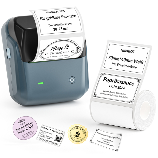 Niimbot B31 Smart 3 Inch Shipping Label Printer Supermarket Price Thermal Label Printer for Commercial Use