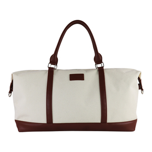 Sac de sport et de voyage en toile de coton robuste, certifié GRS, grande capacité, avec fermeture éclair, personnalisable avec logo, idéal pour la gym - Product Image 1
