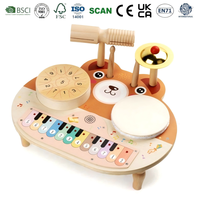 Table d'instruments de musique électroniques en bois pour enfants, station éducative multifonctionnelle interactive, jouet de jeu de bureau pour l'apprentissage