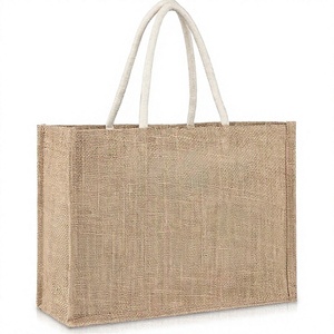 Bolso de mano de yute para mujer, reutilizable, ecológico, de yute natural, bolso grande tejido, bolso de compras sostenible, informal, para uso diario - Product Image 3