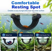 Hamac pour poisson Betta, lit de repos en surface, transat flottant incurvé avec design ouvert, accessoires d'aquarium en plastique