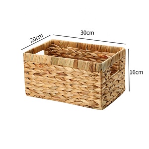 Dệt Tay <span class=keywords><strong>Wicker</strong></span> Nước Hyacinth Lưu Trữ Giỏ Mạnh Mẽ Được Xây Dựng Trong Xử Lý Dệt Giỏ Cho Nhà Lưu Trữ Tổ Chức Cho Phòng Tắm - Product Image 5