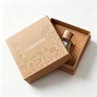 Boîte cadeau rigide en papier kraft écologique avec motif de fleurs sauvages en relief, couvercle et base pour l'emballage de parfums et d'aromathérapie