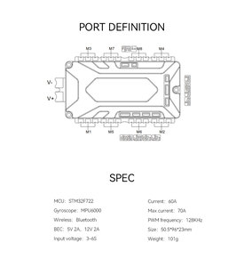 T-MOTOR 8EN1 <span class=keywords><strong>CINE</strong></span> F7 60A 3-6S Diseño de Conector Completo Estable, Plataforma para Dron de Carreras FPV con ESC Integrado - Product Image 3