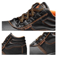 Chaussures de sécurité unisexes à lacets en gros, bottes de travail industrielles, bottes de construction à embout d'acier en cuir véritable pour printemps, été, automne, hiver