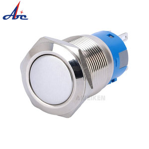 Công Tắc Nút Nhấn Tạm Thời Bằng Thép Không Gỉ 2NO2NC Đầu Tròn Phẳng 19MM 6 Chân - Product Image 1