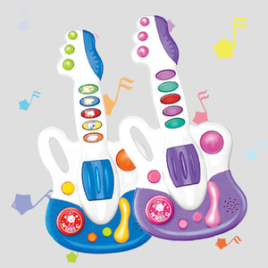 Đàn Guitar Điện Tử Giáo Dục Trẻ Em Nhập Khẩu Chất Liệu Nhựa ABS 6 Phím Loại 5 Thang Âm Hoạt Hình Học Tập Sớm - Product Image 1