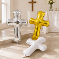 Ballon en Mylar en forme de croix religieuse or, argent, blanc, pour Pâques, baptême, communion, décoration de fête religieuse – Fournisseur d'usine