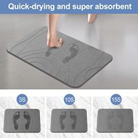 Tapis de douche antidérapant à séchage rapide, super absorbant, design ondulé, en terre de diatomée, tapis de bain en pierre pour sol de salle de bain