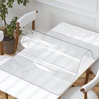 Nappe en PVC transparente, protection de table, 1,0 mm/1,5 mm/2 mm, plastique souple, verre transparent, imperméable, anti-huile, pour table à manger