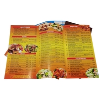 Papier de conception d'impression personnalisé plié à emporter les aliments Menu dépliant impression pour Restaurant dépliant Menus