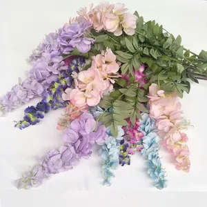 Flores artificiais de seda, flores de seda para decoração de tecido, violeta, pendurada, de plástico e seda, para decorar plantas