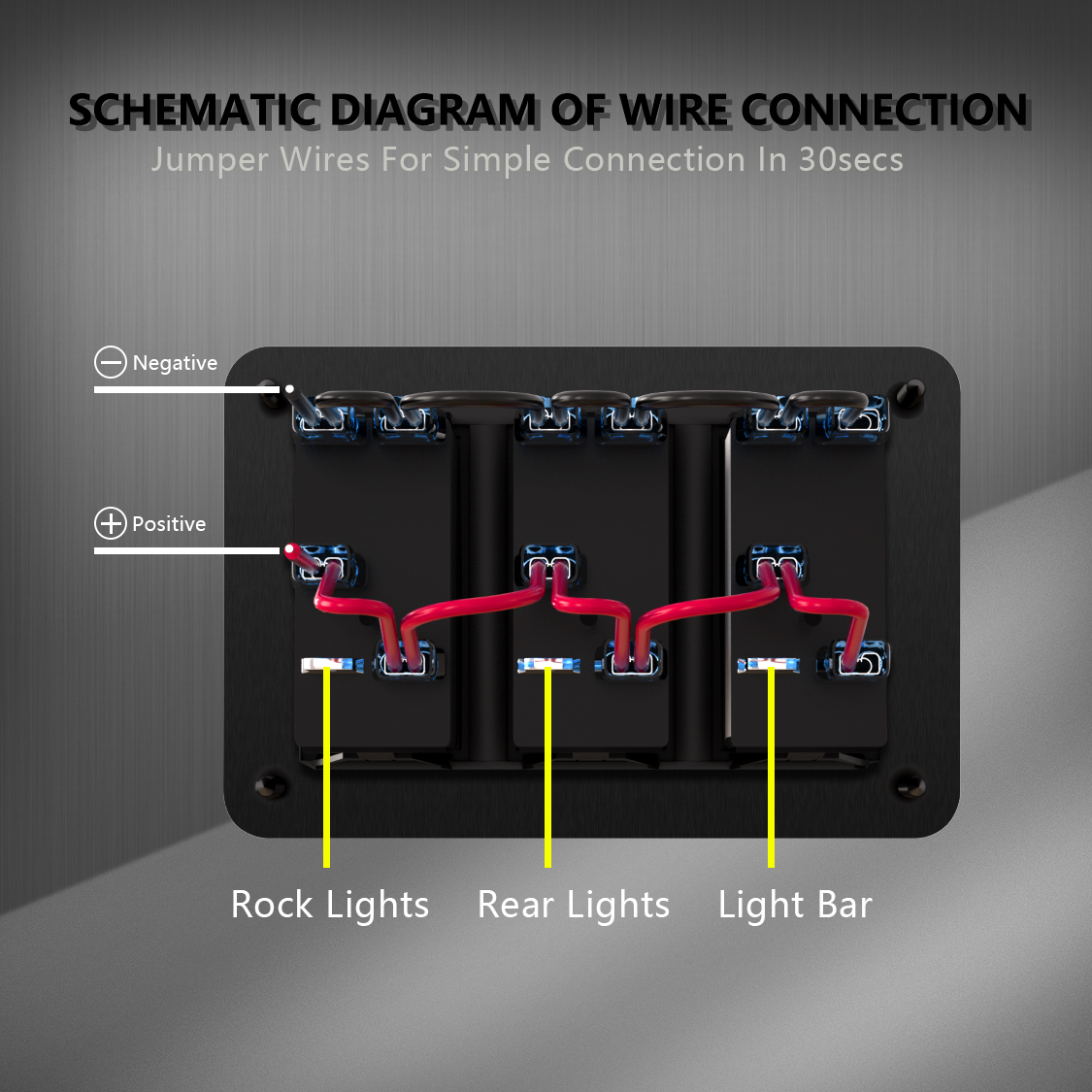 SHOCKER White LED Rocker Switch - 5-Pin Laser Etched, 20A 12V ON/OFF For Cars, Trucks, Boats