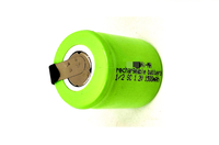 Baterai Ion Lithium Silinder Isi Ulang NIMH NI-MH 1/2 SC 1.2V 800mAh 1000mAh untuk Lampu dan Instrumen