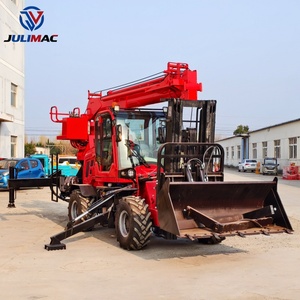 Chariot télescopique tout-terrain 4x4 de 3 tonnes avec grue arrière, chariot élévateur multifonctionnel, dispositif de levage arrière pour usage agricole - Product Image 2