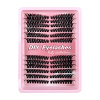 Kit d'extension de cils DIY en gros, bouquets de cils avec colle, faux cils en grappes effet wispy, courbure D